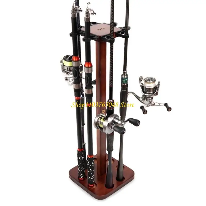R53E Floor Stand Fishing Rod Racks Vertical Storage Holder Fishing Rod Rack Holds 8/14 Rod Fishing Gear Equipment Organizers