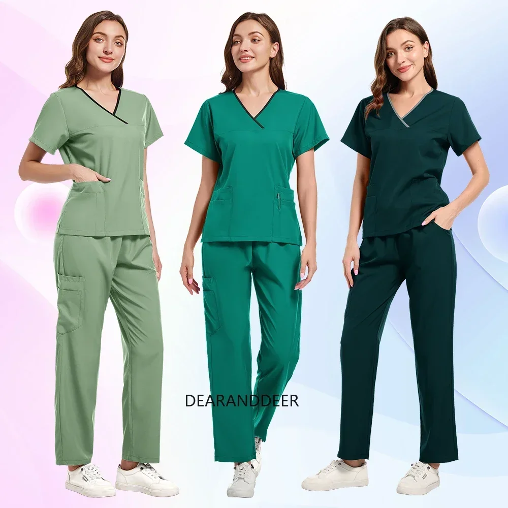 Uniforme de médico de hospital, ropa médica de alta calidad, resistente a las arrugas, elástica, adelgazante, bata de enfermería