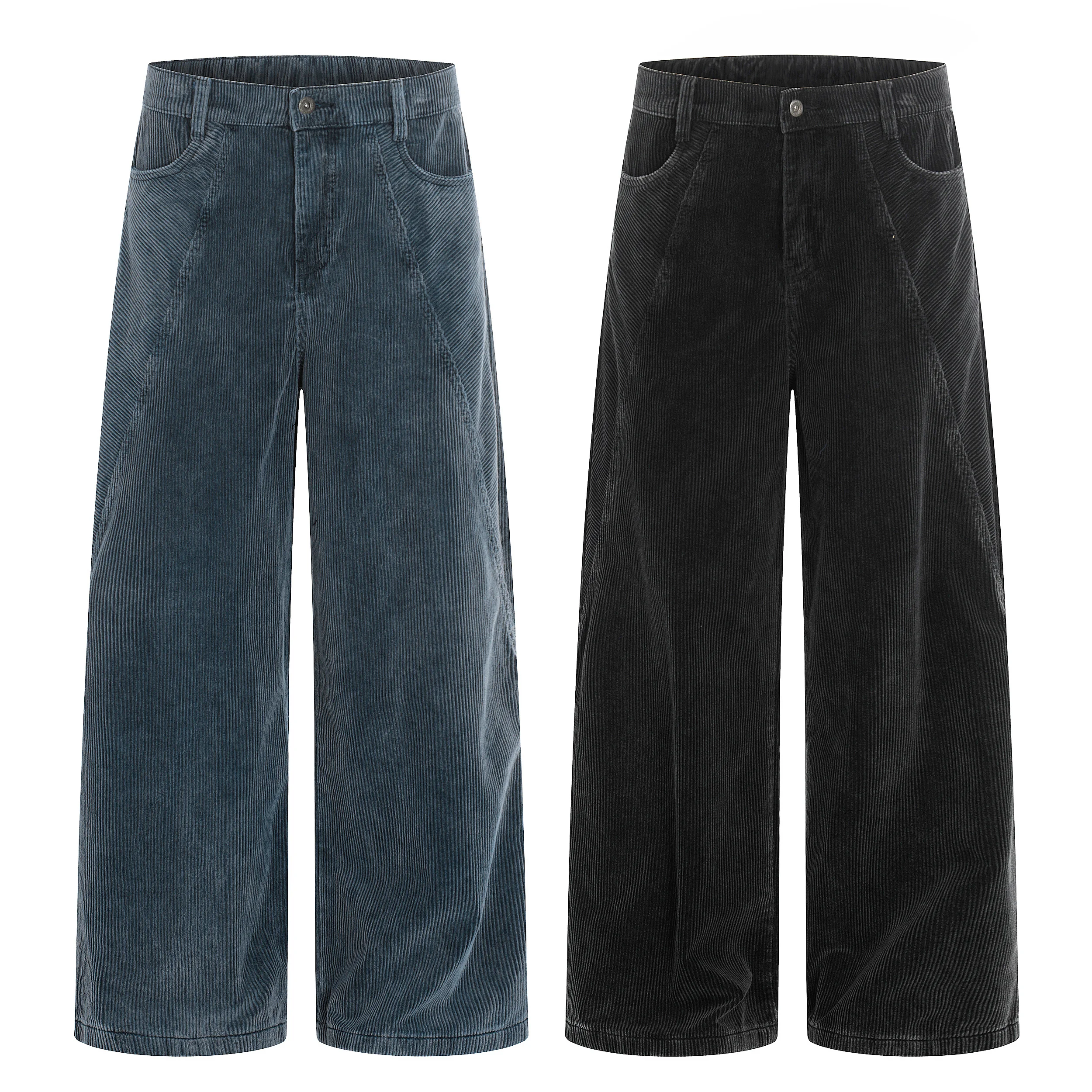 

Американские винтажные вельветовые брюки свободного кроя с широкими штанинами, универсальные, прямые, с завышенной талией, из смесового хлопка, с эффектом рваных швов