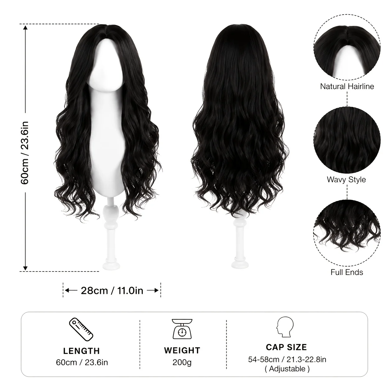 Natural black African curly/coarse hair wig, suitable for black people and men - long fluffy braids/curly hair