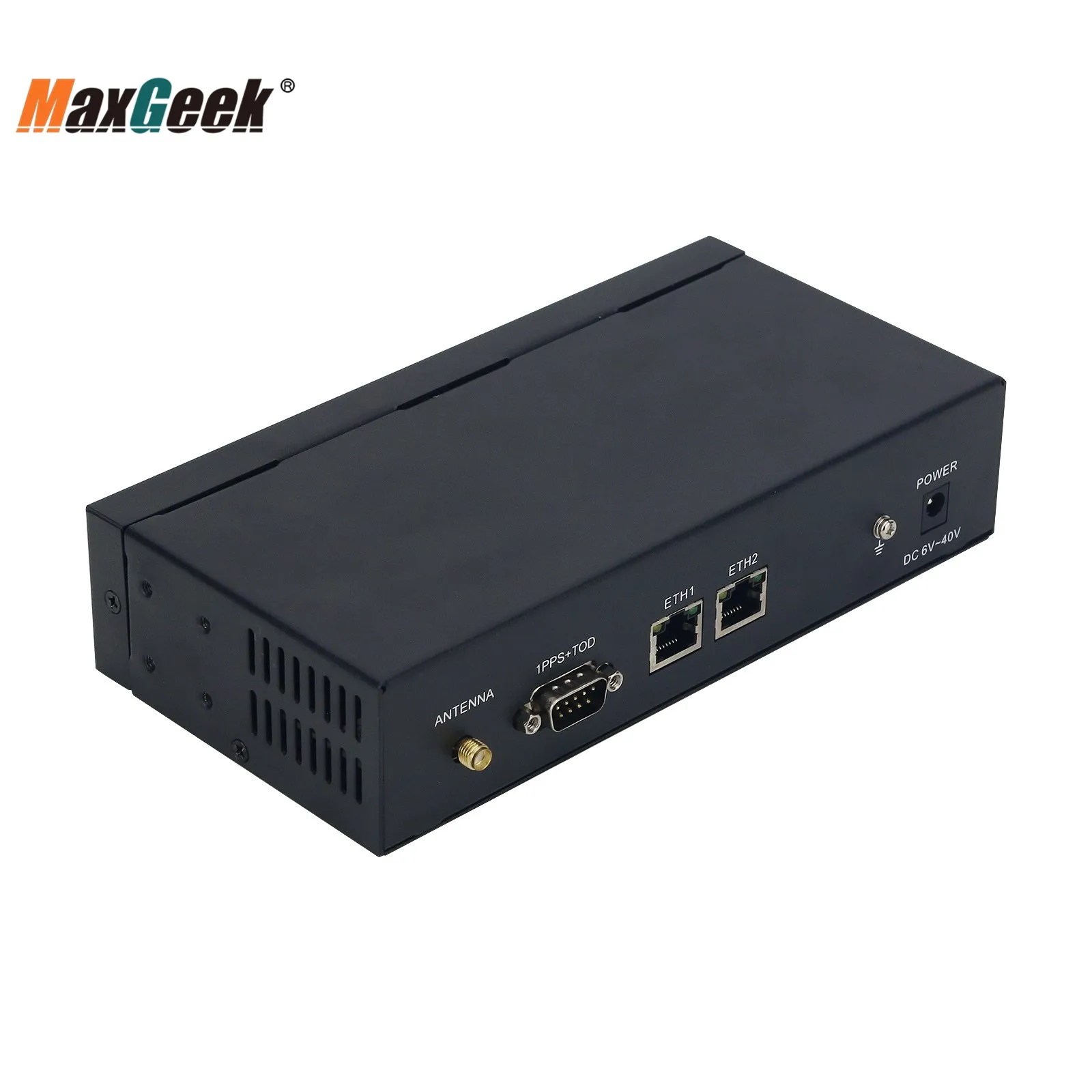 Maxgeek TF-NTP-LITE ntp server + 10m antenne netzwerk zeit server mit bildschirm 2 netzwerk ports unterstützung für beidou gps glonass qzss