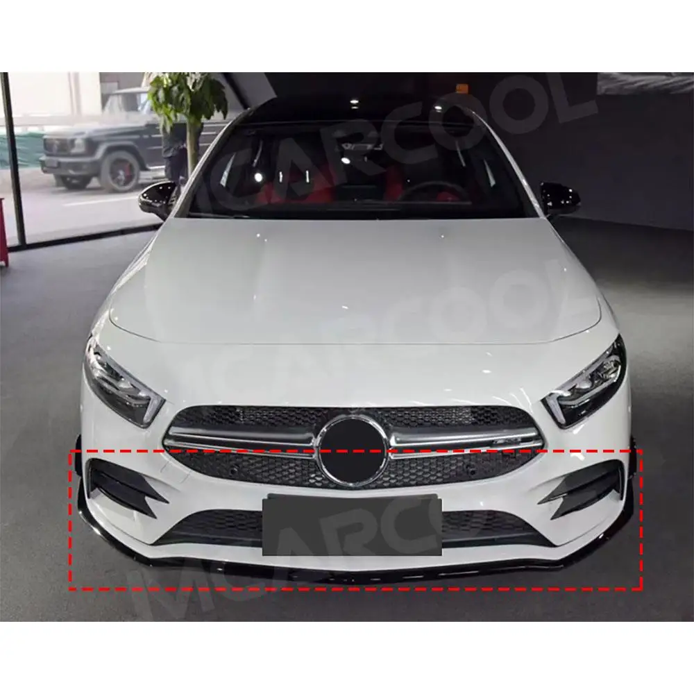 

JMCARCOOL 7Pcs ABS Front Bumper Lip Moulding Trim for Mercedes Benz A Class W177 A35 AMG Sedan 2019 2020 2022 Canard Splitters