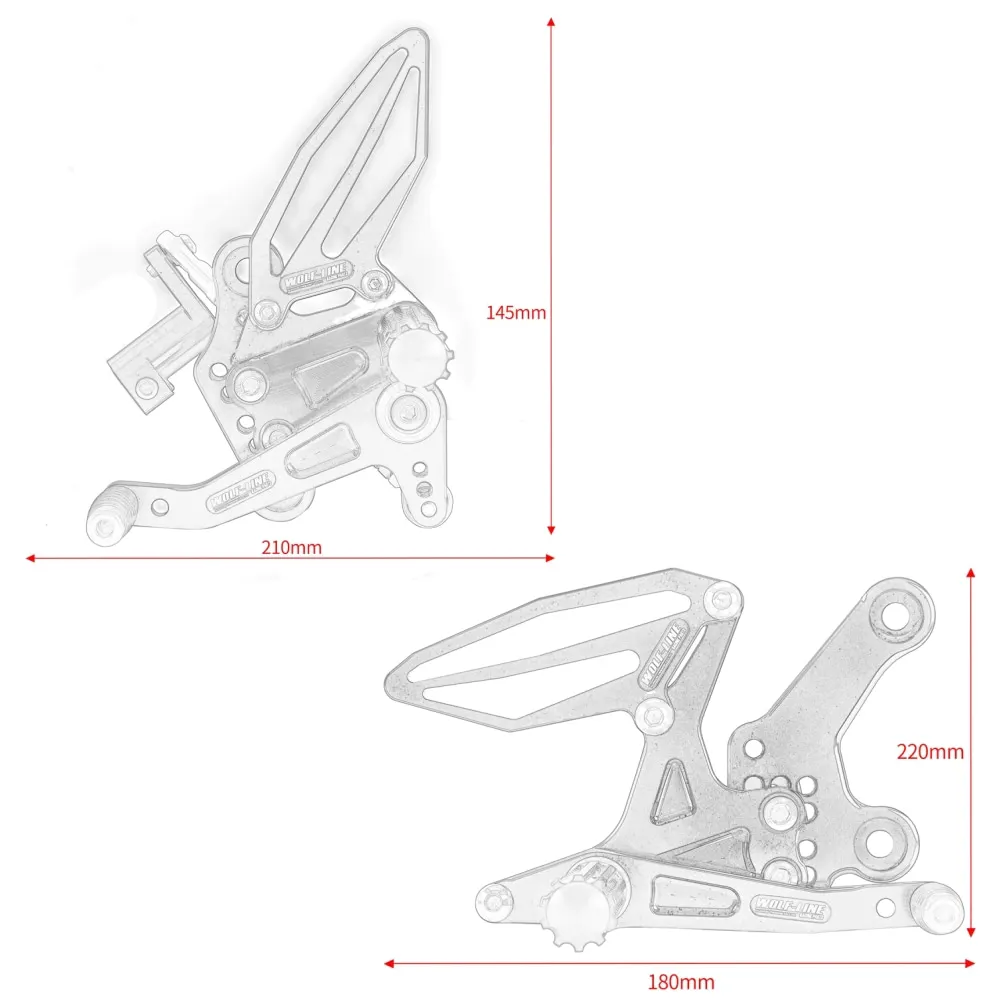 Ninja400 Ninja250 Footrests Rearset for Kawasaki Ninja 400 250 Z400 2018-2023 Motorcycle Adjustment Rider Rear Footpeg Foot Rest