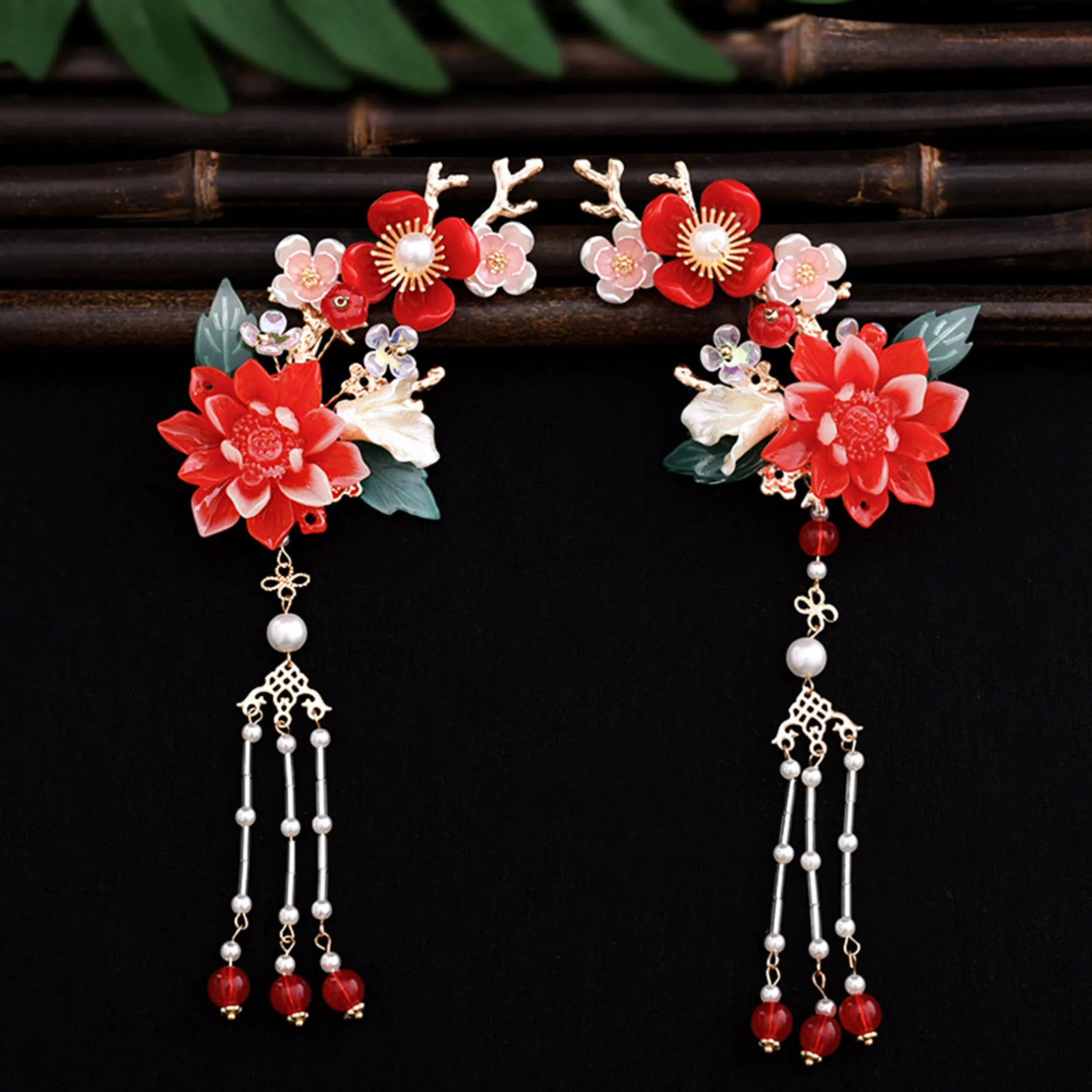 Vintage Chinese Style Hair Clip Handmade Tassel Flower Hair Clip For Women Girls Elegant Hanfu Metal Jewelry Hair Accessories
