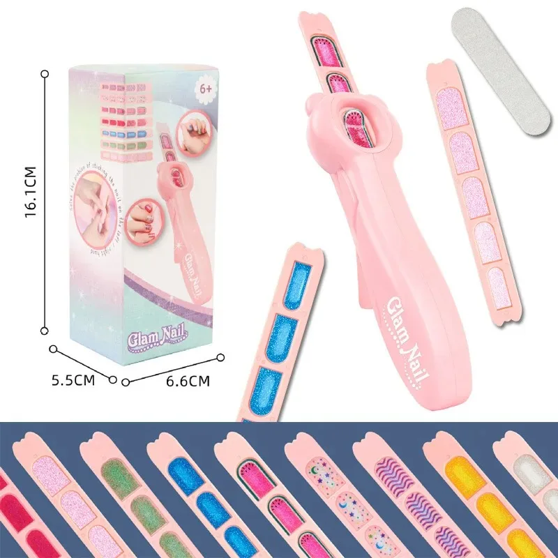 Juguetes de maquillaje, máquina de uñas para niños, maquillaje de princesa para niñas, juego de pegatinas para decoración de uñas DIY, juguetes de decoración