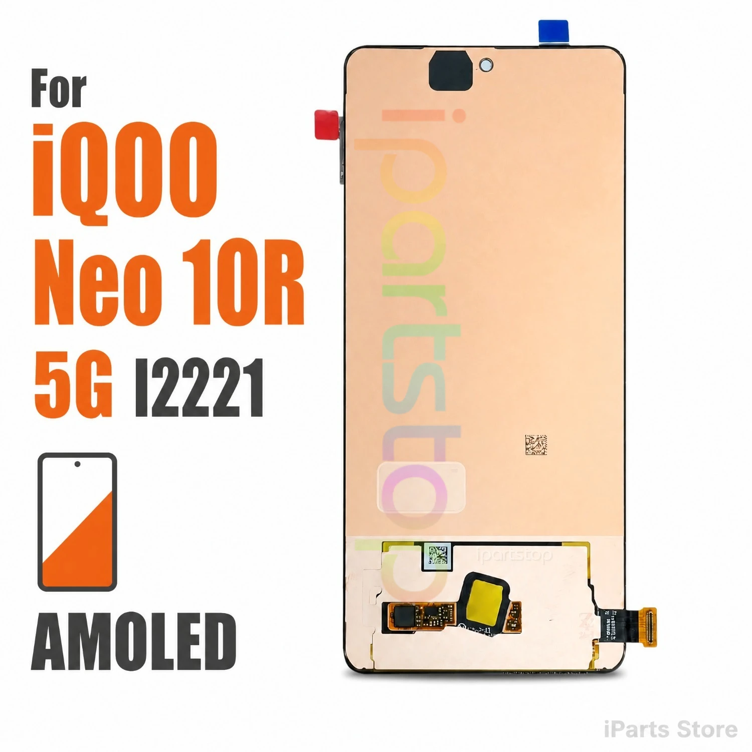iParts Replacement New Display for vivo iQOO Neo 10R 5G I2221 144Hz AMOLED Touch Screen Digitizer Assembly OEM all Functions