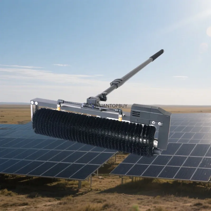 Rooftop Window Glass Wet and Dry Clean Tool 150w Electric Rotating Solar Panel Cleaning Roller Brush