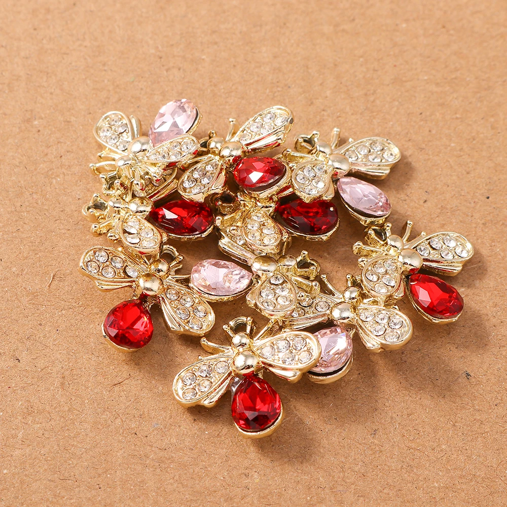 

10pcs 18*18mm Crystal Bee Pendant Charms for Jewelry Making DIY Earrings Necklace Bracelet Accessories Supplies