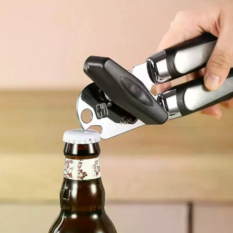 Professional Iron Manual Can Opener Multifunctional Stainless Steel Beer Handle Can Opener Kitchen Gadgets Bottle Openers Jar