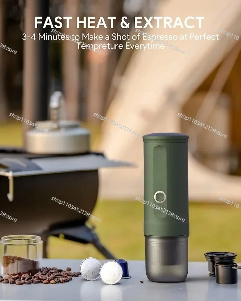 Portable Electric Espresso Machine W/ 3-4 Min Self-Heating 20 Bar Mini Small 12V 24V Car Coffee Maker