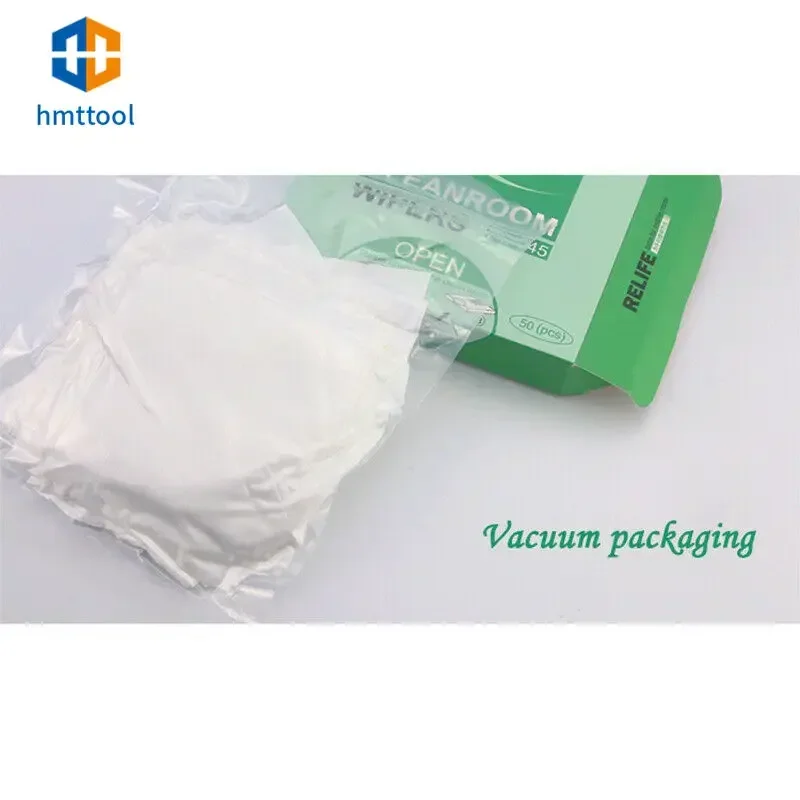 50 Pieces Per Pack of Relife RL-045 Anti-static and Dust-free Wiping Cloth, Mobile Phone Screen and Motherboard Cleaning Tool