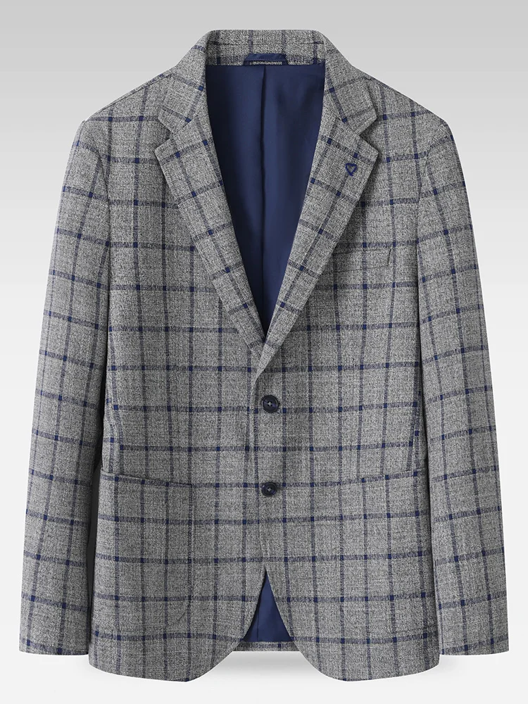 

Мужской повседневный комфортный мягкий клетчатый пиджак нового осеннего стиля, деловой пиджак на одной пуговице, модный, стандартного кроя, длинный...