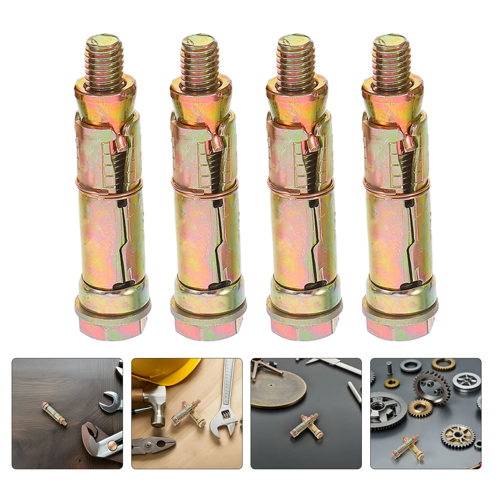 12Pcs Heavy Duty Expansion Bolts Shield Anchor Carbon Steel Concrete Brick Wall Anchors for Construction Renovation Projects