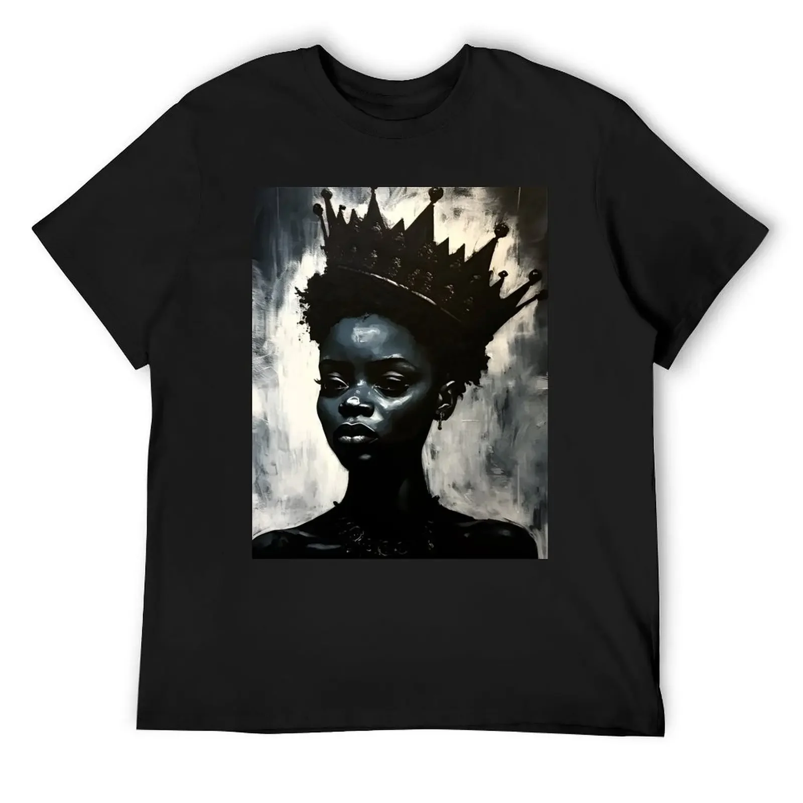 

Queenly Aura - Royalty-Black Queen T-Shirt plus size tops for a boy Men's cotton t-shirt
