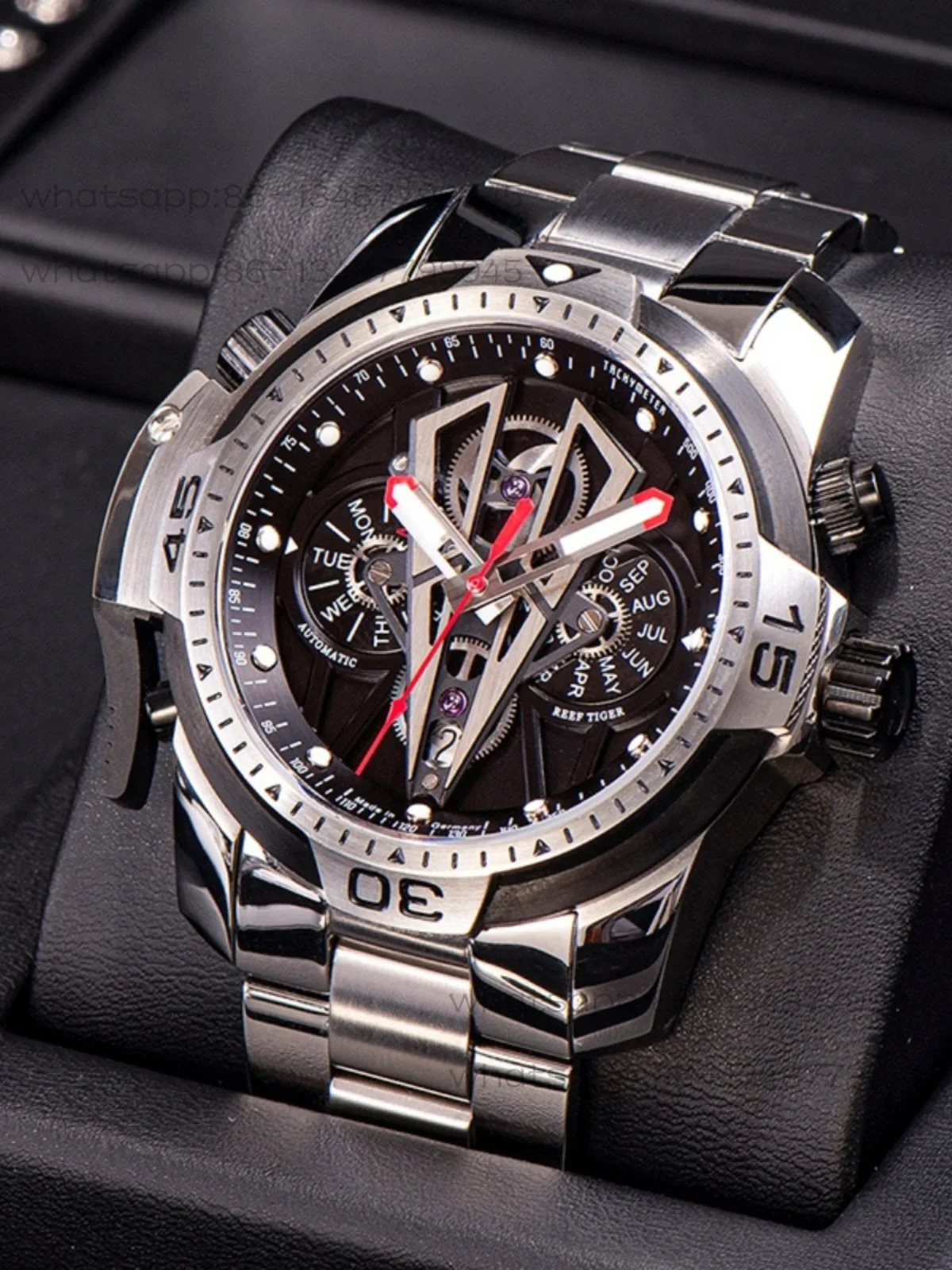 

High-end Watch Men's Riffteg Watch Men's Fully Automatic Mechanical Watch Large Dial Fashionable Waterproof Luminous