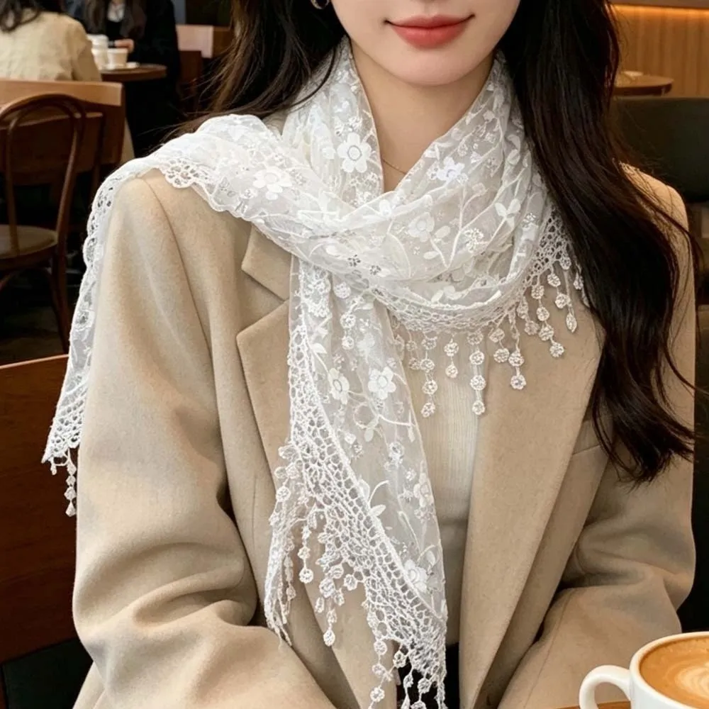 Floral Patterns Fringe Waist Belt Asymmetric Shape Tie Closure Layering Hip Skirt Flowy Fringe Sheer Fabric Chic Tassel Wrap