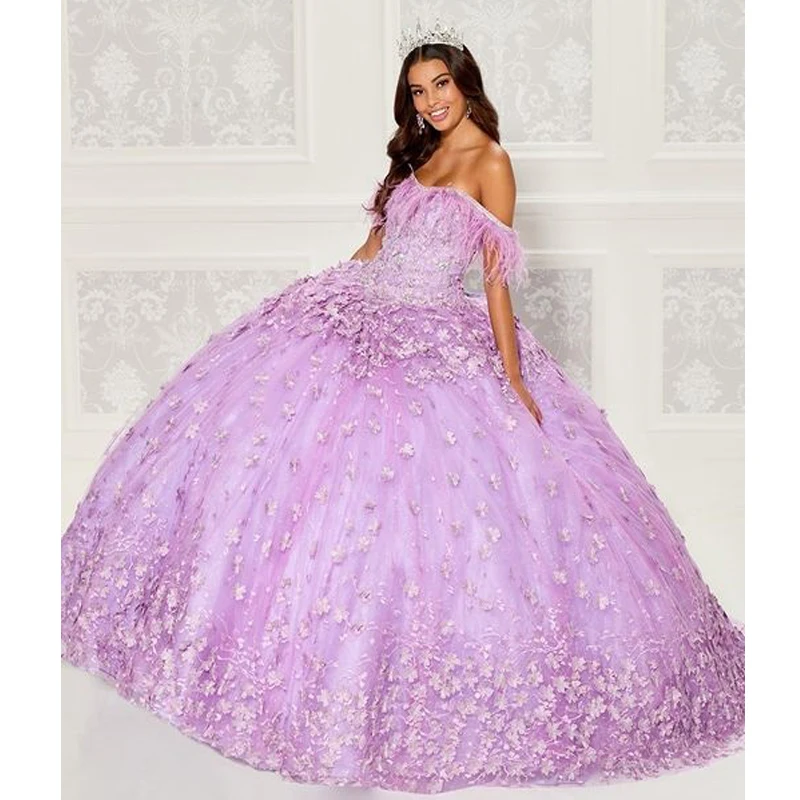 

Long Ball Gown Light Purple Lace Quinceanera Dress 2023 Vestido De 15 Anos Quinceanera Party Dress Vestidos Elegantes Para Mujer