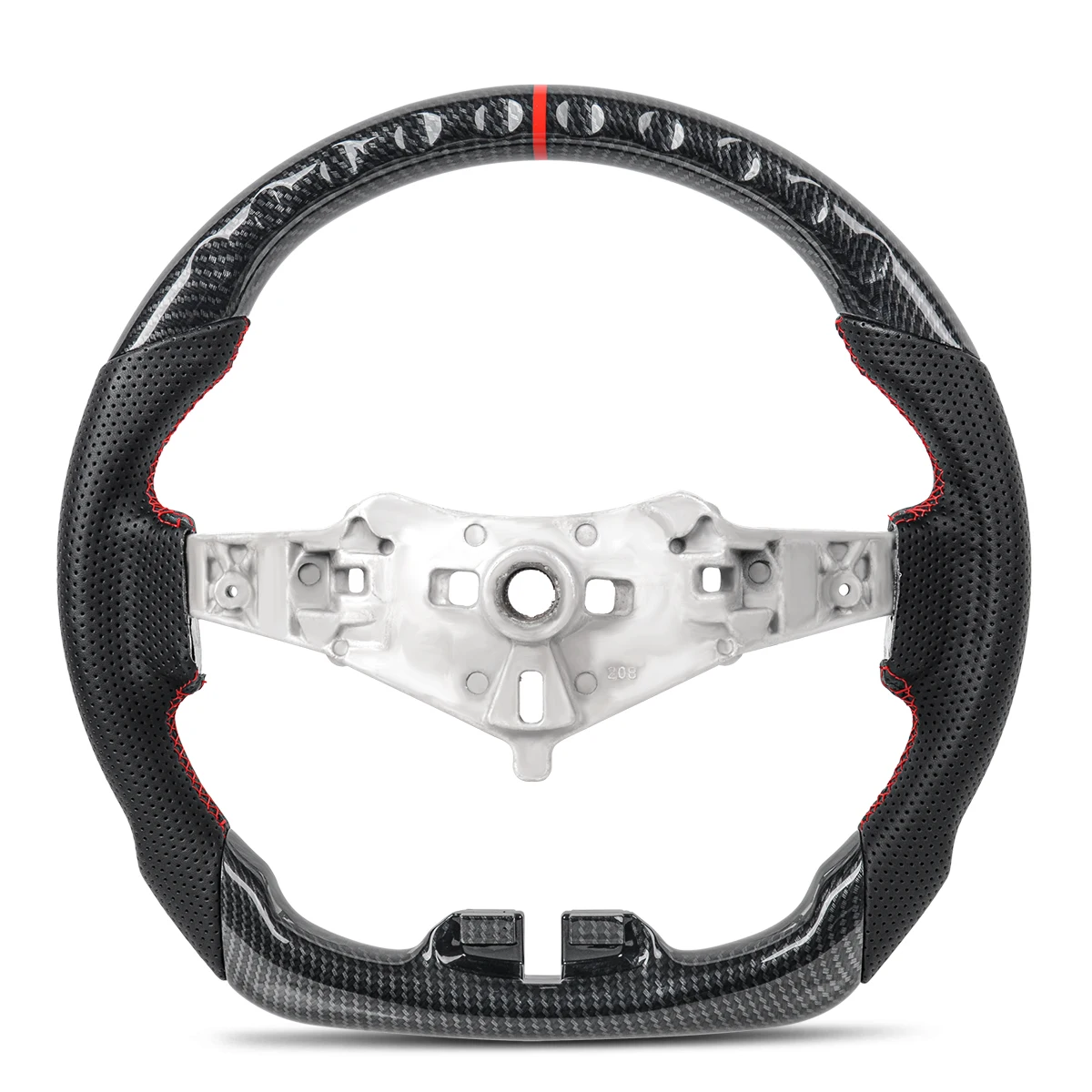 For Jeep Wrangler JK JL 2011 2012 2013 2014 2015 2016 2017 Perforated Leather Hydro Print Carbon Fiber Steering Wheel