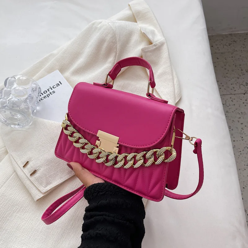 Bolso de hombro de diseñador para mujer, bandolera con cadena, de marca, a la moda, novedad de 2024