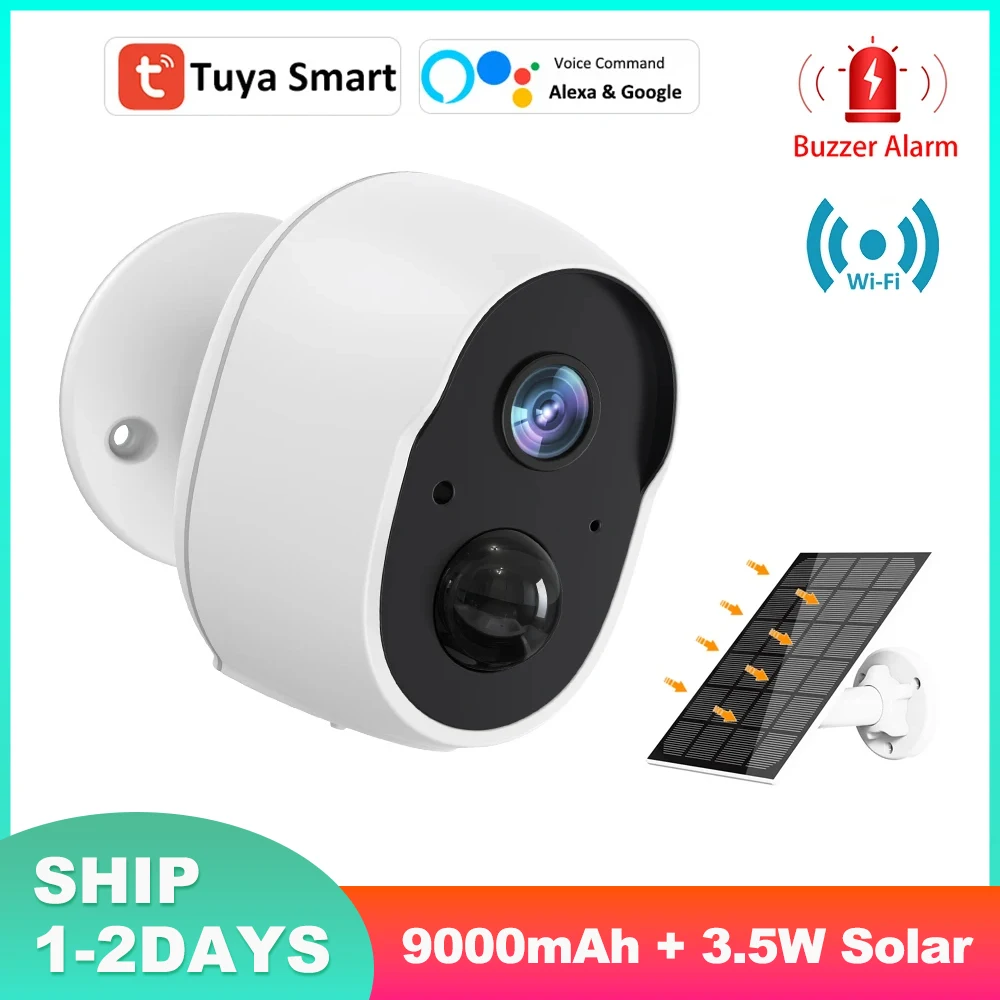 

REHENT 9000mAh 3MP Battery Solar WIFI Surveillance Tuya Smart Home Outdoor Wireless CCTV Security Protection Camera Alexa Google