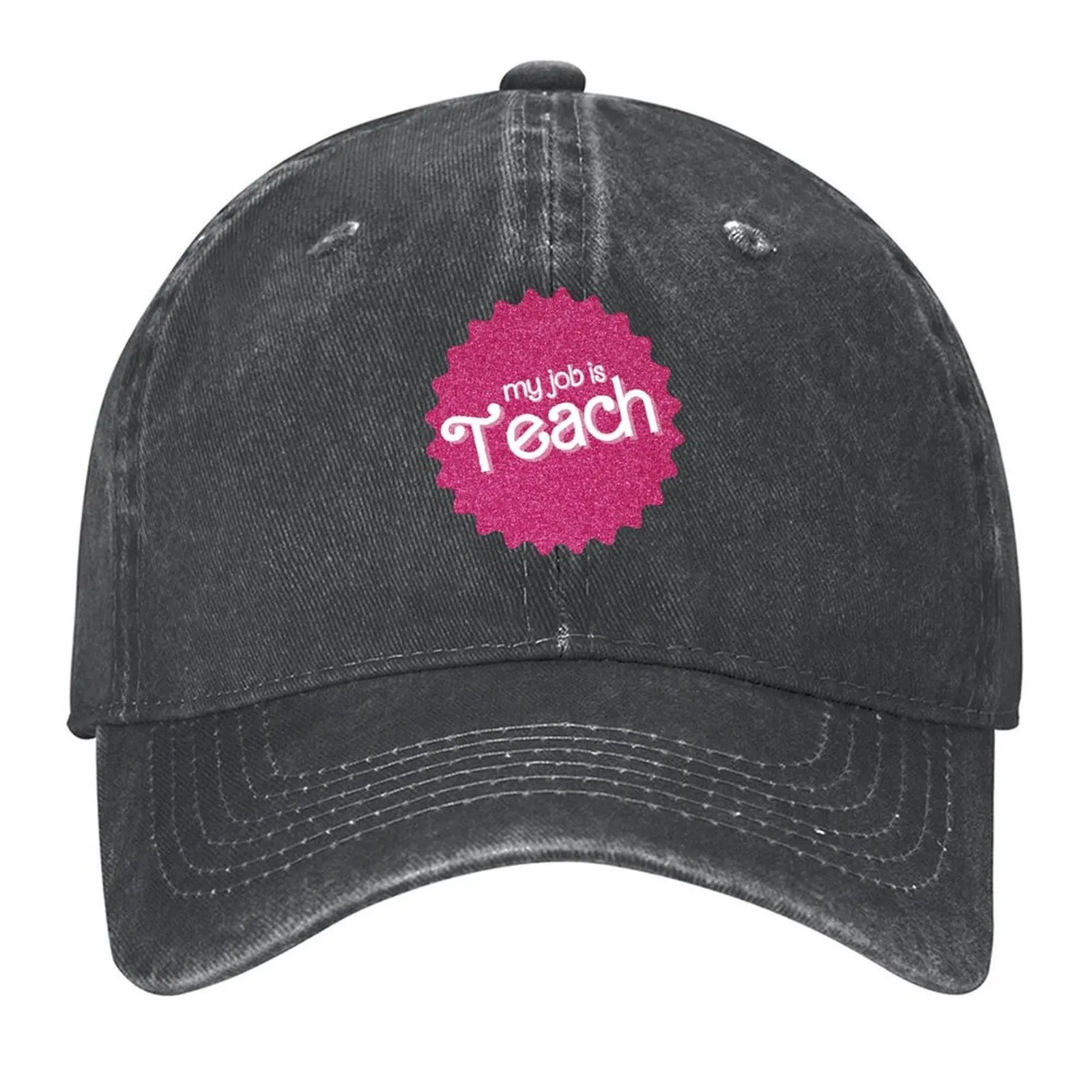 

My Job Is Teach (Pink Sparkle) Baseball Cap Anime Hat Hat Man Luxury Funny hats cute For Men Women's