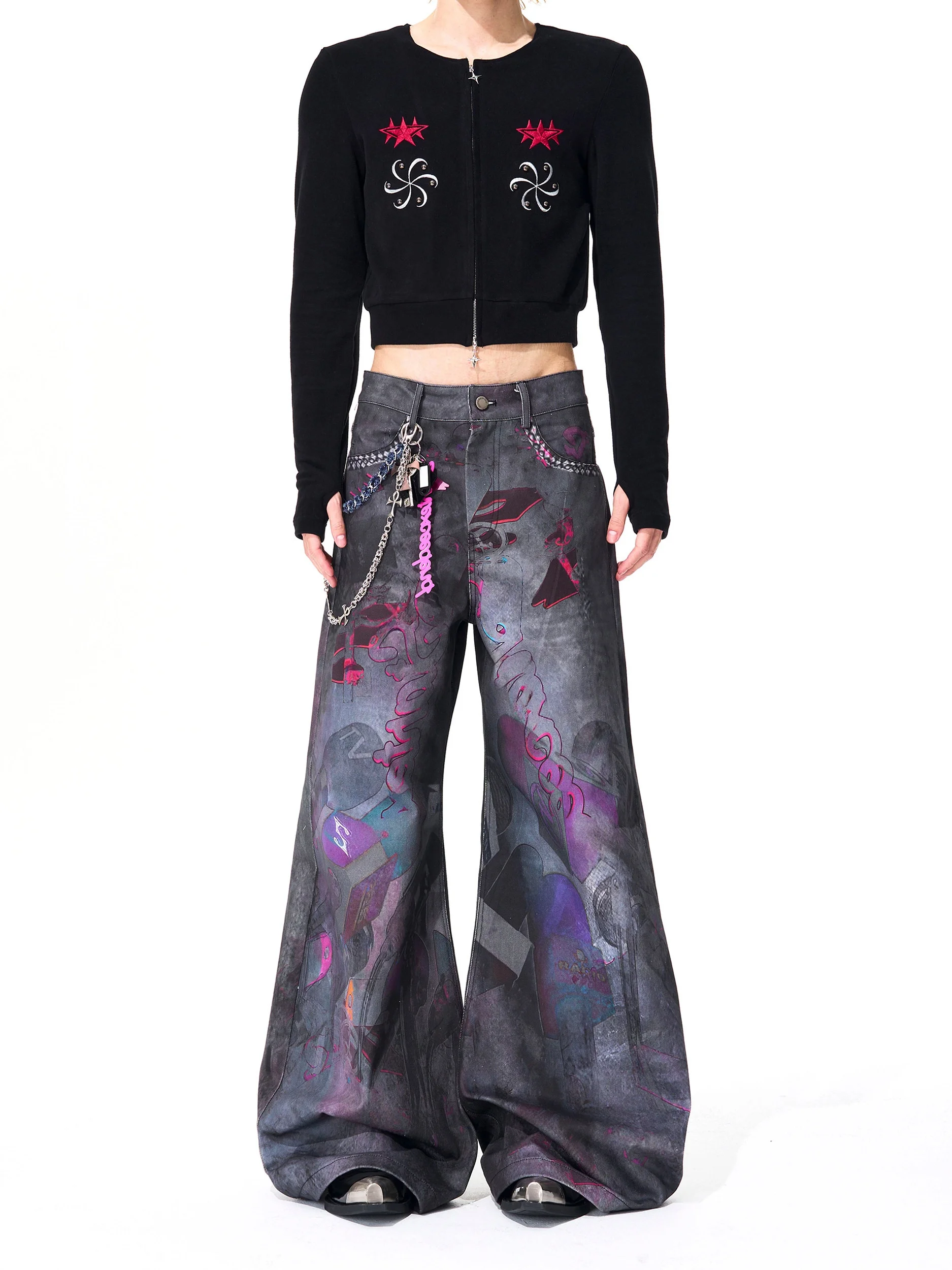 

Мужские джинсы Start Exceed End с низкой посадкой, из хлопка, прямого кроя, с принтом, винтажным дизайном, с принтом в виде ножа и микрофона, модные джинсы