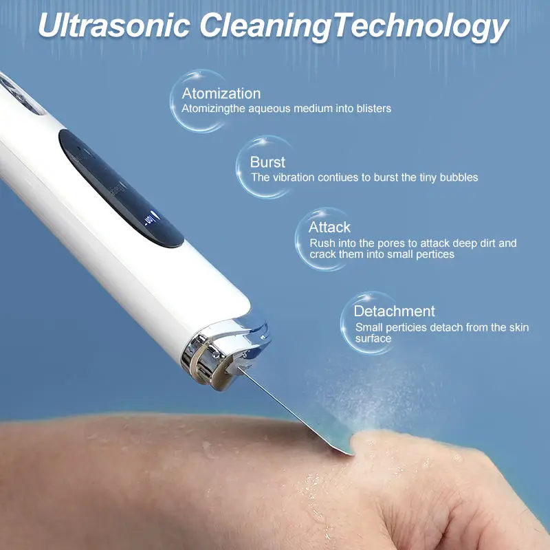 جهاز تقشير الوجه للعناية الشخصية، ملعقة تنظيف عميق بالموجات فوق الصوتية للوجه، منظف بشرة الوجه #5