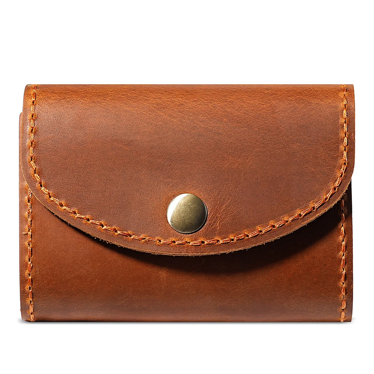 New Crazy Horse Leather Buckle Card Holder For Men And Women Large Capacity 12 Card Slots Accordion Card Holder Business Card