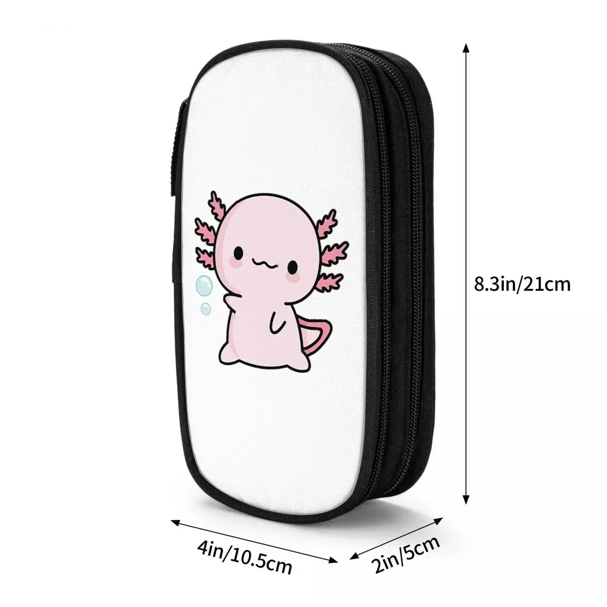 Cute Axolotl Salute Pencil Cases Large Storage Pen Bags Pen Box Pencil Pouch For Boys Girls Students Stationery School Office