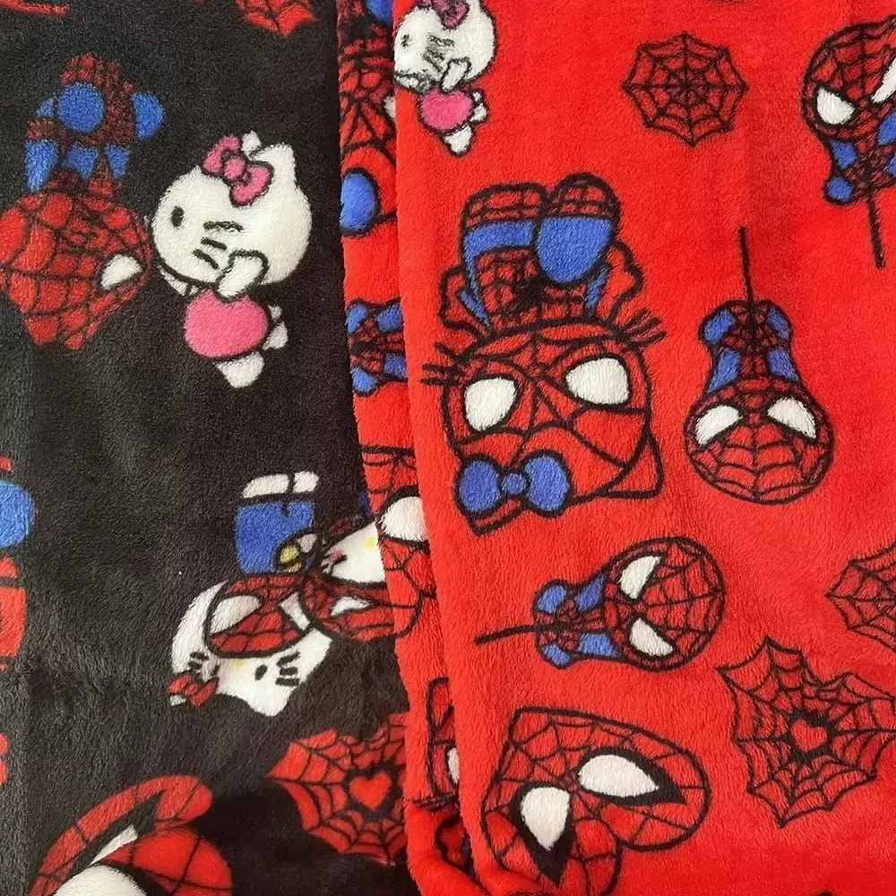 Y2K Hello Kitty SpiderMan pantalons de couchage Anime pyjama pantalon flanelle pantalons décontractés dessin animé confortable vêtements de détente pantalon Couple cadeau