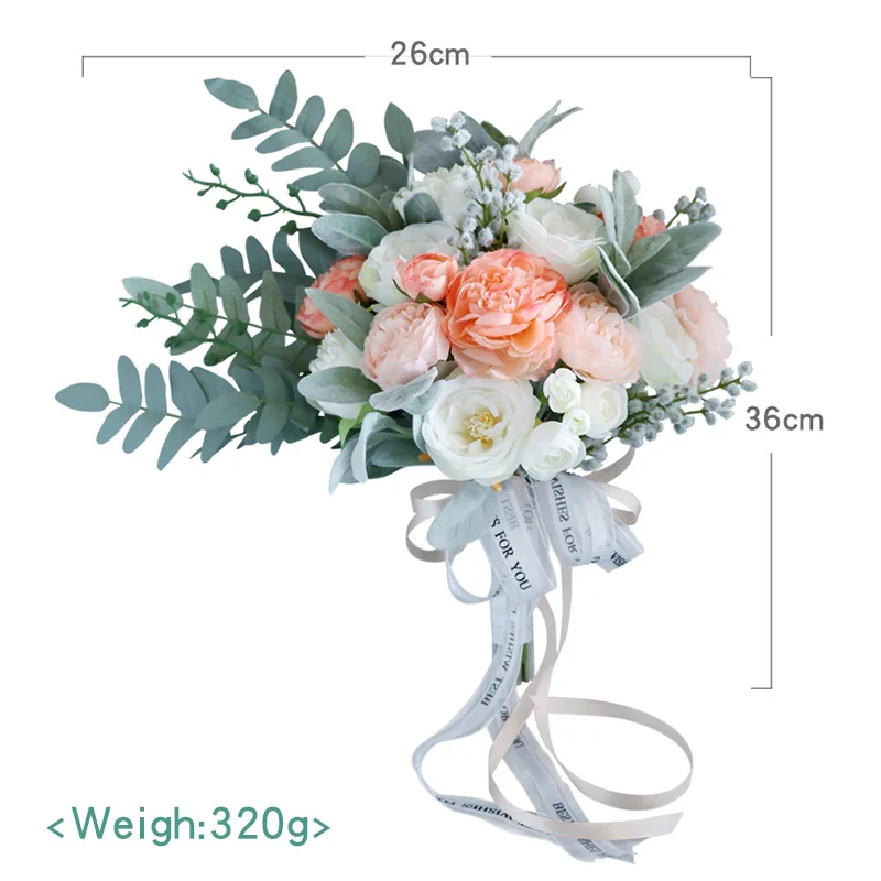 Hot Sale Weddings Decoration Table Centerpiece Flower Arrangement Silk Holding Flowers Artificial Flower Wedding Bouquet