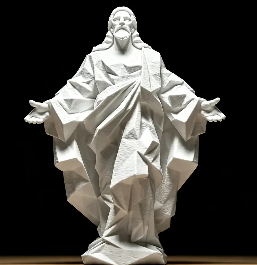 Kreative, einzigartige 3D-gedruckte Jesus-Statue, 15 cm, modische Desktop-Dekoration, Ornament für Wohnzimmer, Kirche, Geschenk, Heimdekoration