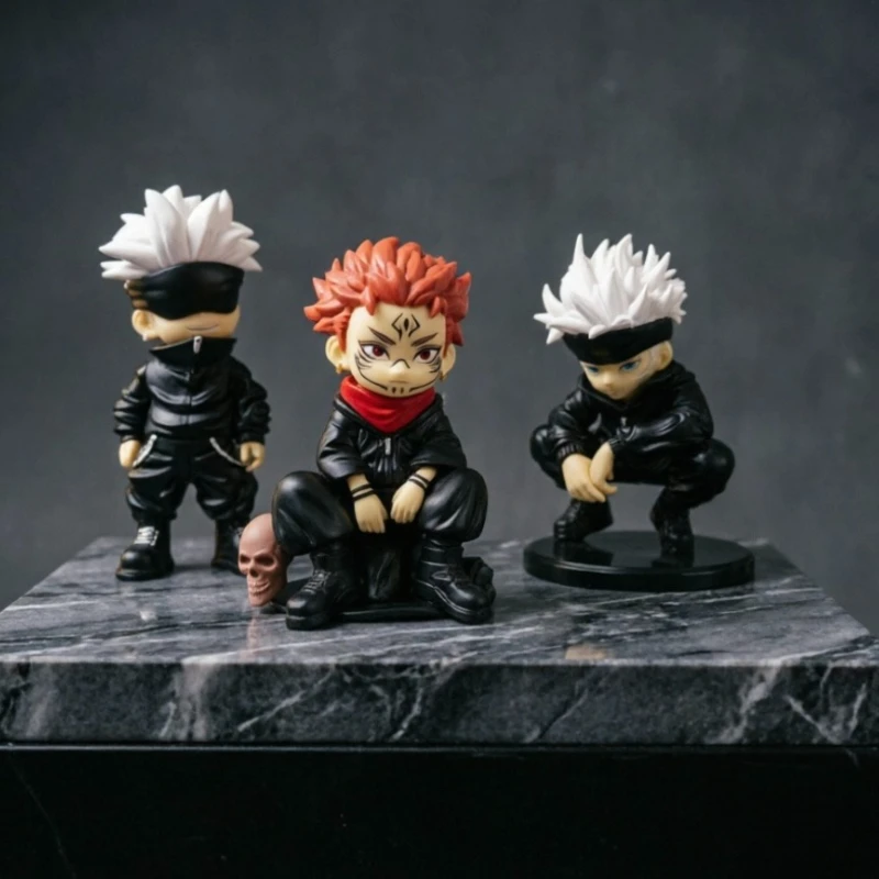 Jujutsu Kaisen Gojo Satoru & Itadori Yuji Q Version  Figure - Ryomen Sukuna Collectible Statue, Anime Desktop Ornament for Fans