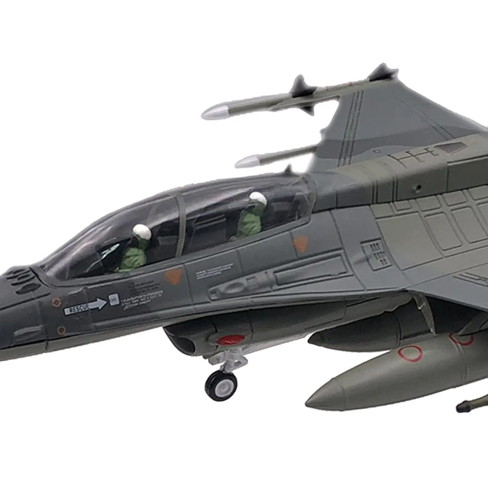 Alloy 1/72 F16D Fighter Model Oornament with Display Base for Home Bookshelf