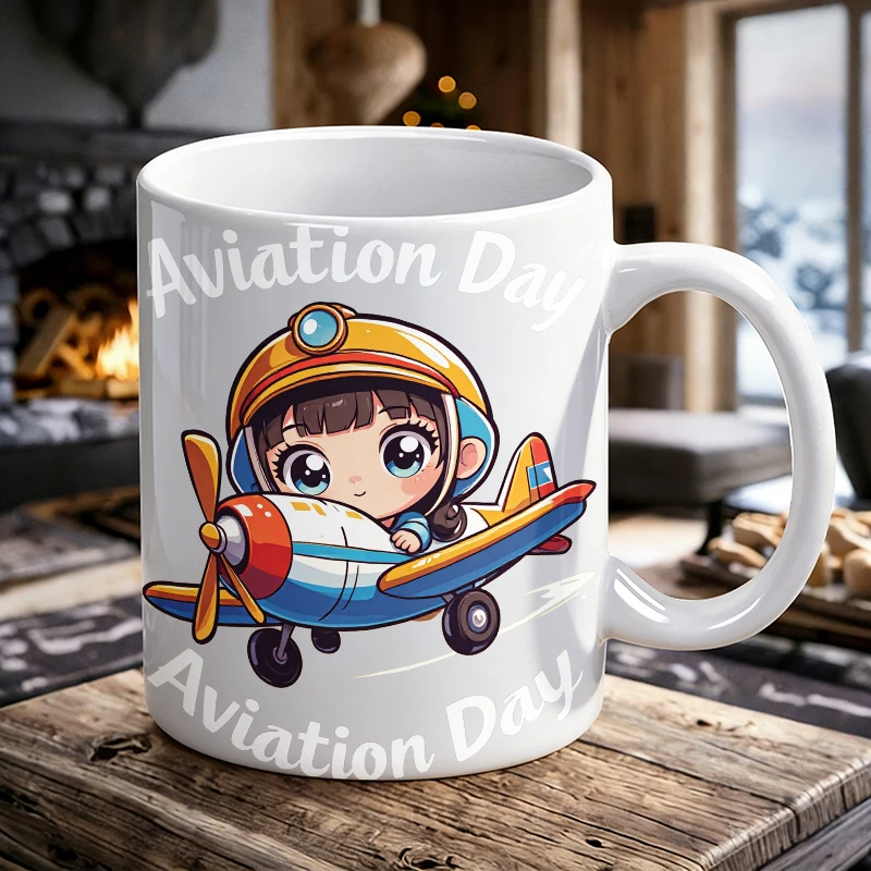 

Cup & Mug Set, Cute Aviation Day Cartoon Airplane Ceramic Mug, Coffee Cup, Milk Cup,Office Tea Cup,Drinking Cup,Gift for Friends