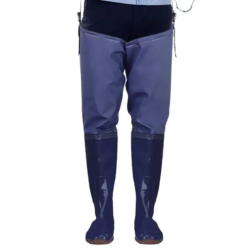 Botas de pescador para el pecho para hombre, botas de cadera con botas, pantalones de caza de pato impermeables, zapatos de trasplante de arroz azul para acampar