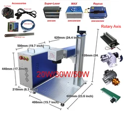 20W 30W 50W Raycus MAX Fiber Laser Marking Machine Split Laser Engraving Machine for Metal Plastic Engraver