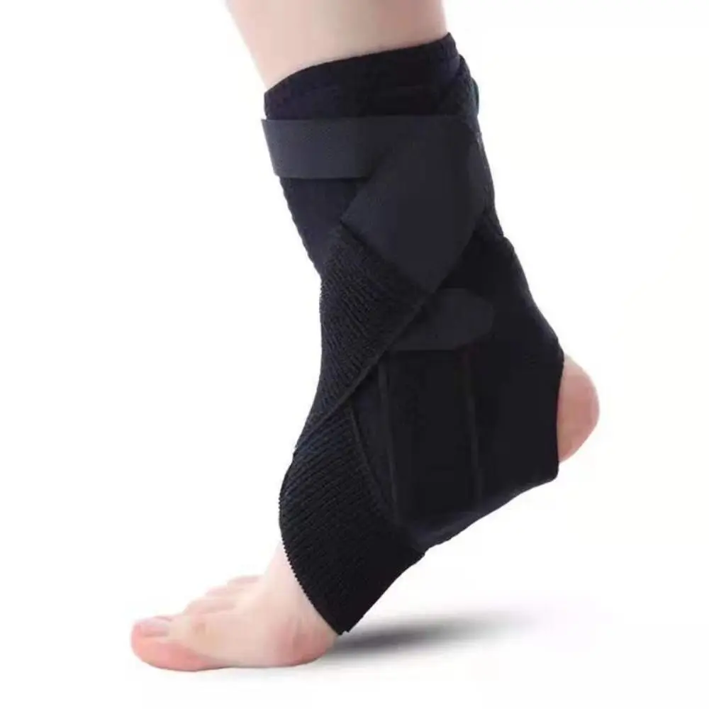 Sports Safety OK Fabric Ankle Support Brace Black Adjustable Ankle Brace Pad Breathable Lace Up Foot Stabilizer Unisex