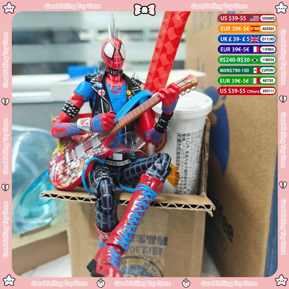 Original Bandai S.H.Figuarts Marvel Figur Spider-Punk Action Figur Spider-Man Hobby Across The Universe Spielzeug Kind Weihnachten