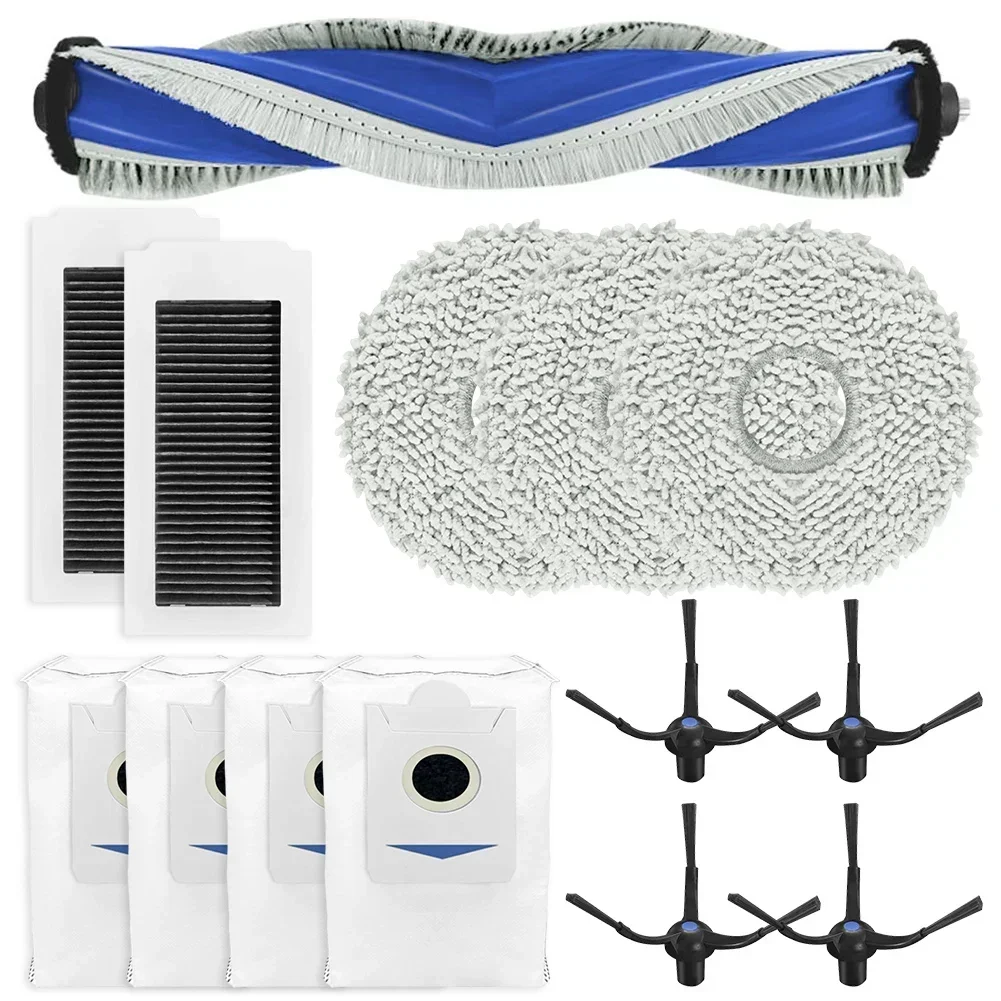 

Maintain Your Vacuum Cleaner's Performance with Main Brush Side Brush Filter Mop Pad Dust Bag Kit for Ecovacs For X5 Pro