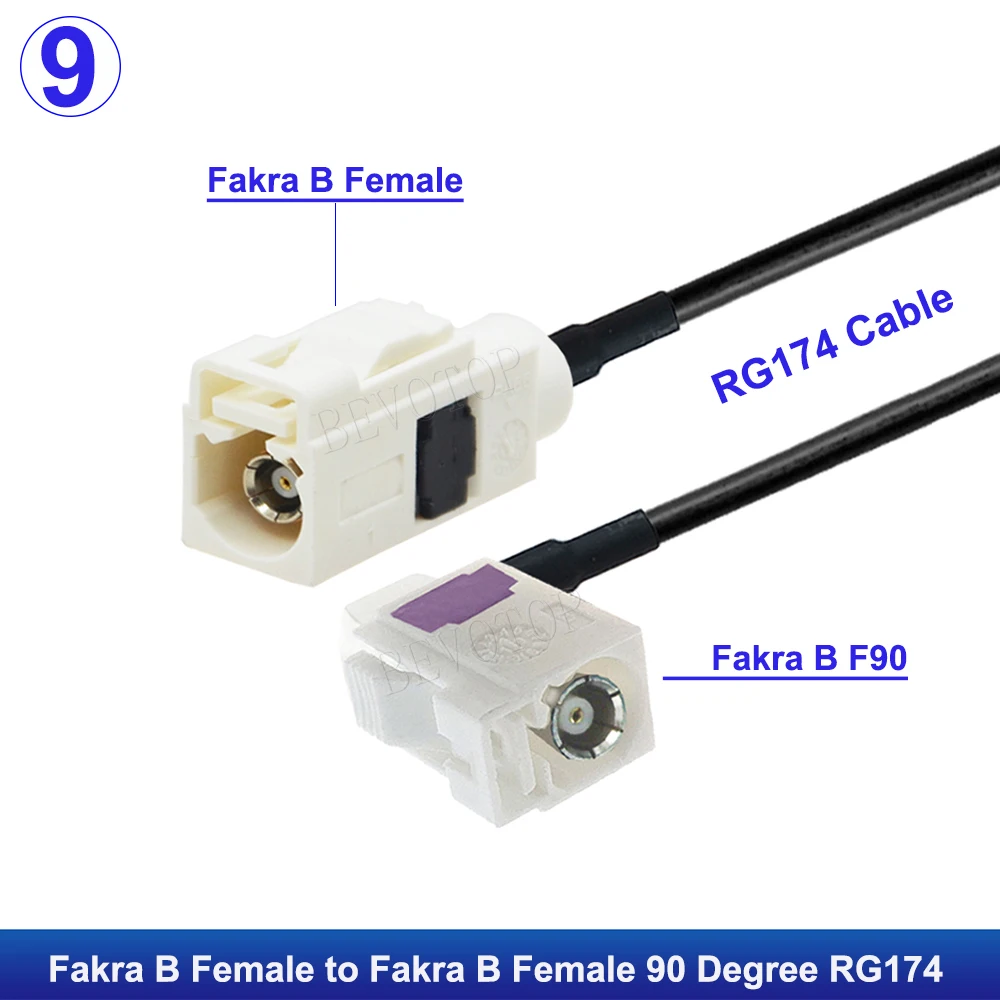 Weißes Fakra B RAL 9001 männlich weiblich RG174 Kabel Radioantenne Verlängerungskabel RF Koaxial Pigtail für Phantomradio mit Versorgung