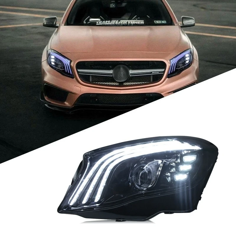 

Подходит для фар Mercedes-Benz GLA в сборе gla200 260, модифицированных светодиодных дневных ходовых огней с сенсорным синим стримером.