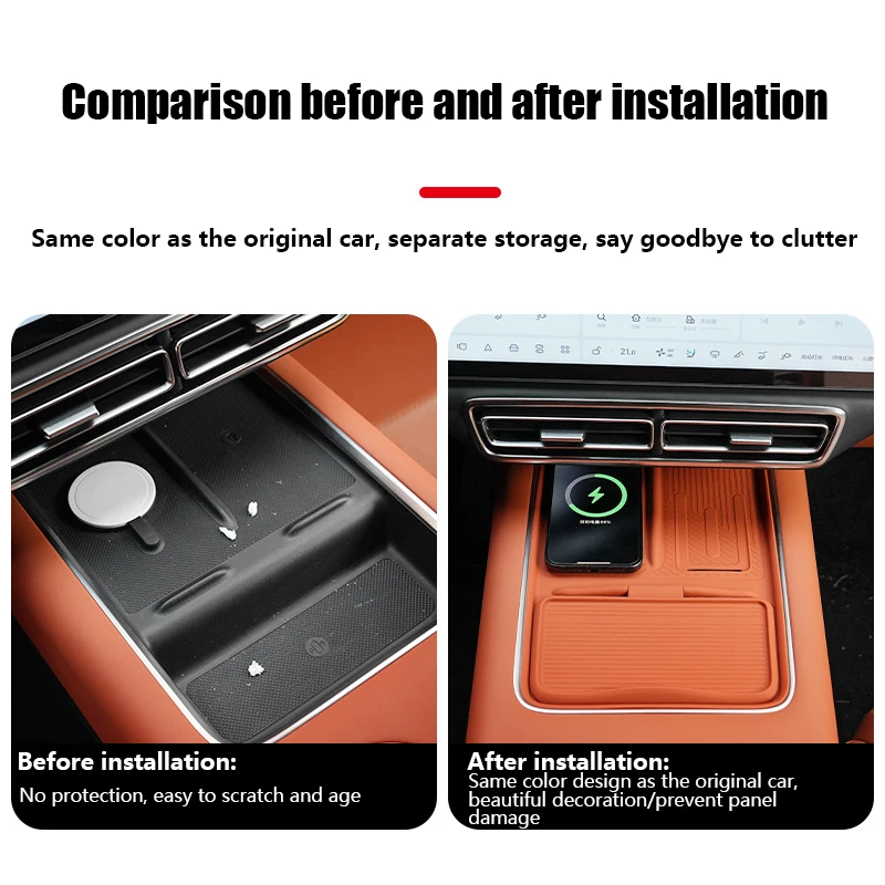 Silicone Wireless Charging Pad For Lixiang Li Auto L6 L7 L8 L9 2022~2024 2025 Cover Wireless Charging Car Central Control Mat