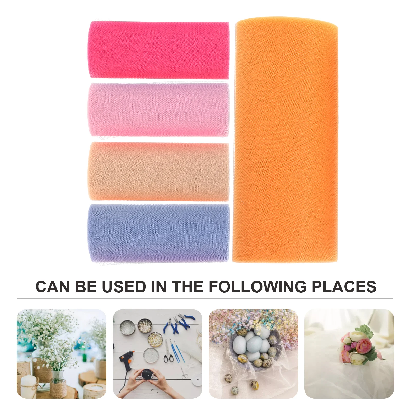 

5 шт., 6 дюймов, 25 ярдов, тюлевые рулоны, желтый, розовый, флуоресцентный, розовый, фиолетовый, для свадебного украшения, подарочная упаковка, юбка-пачка