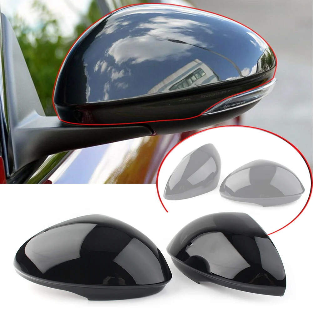 2Pcs Glossy Black Car Door Side Rearview Mirror Cap Cover Trim For Alfa Romeo Giulia 2017 2018 2019 2020 2021 2022 2023 2024