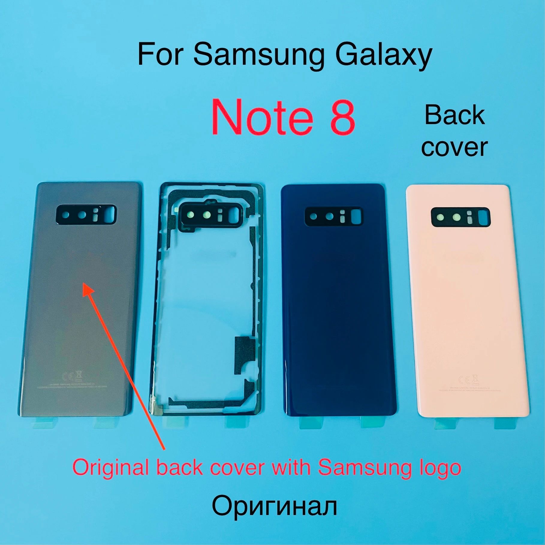 New Battery Back Cover For Samsung Galaxy Note 8 N950 SM-N950FD Battery Back Cover Glass Back Door With Camera