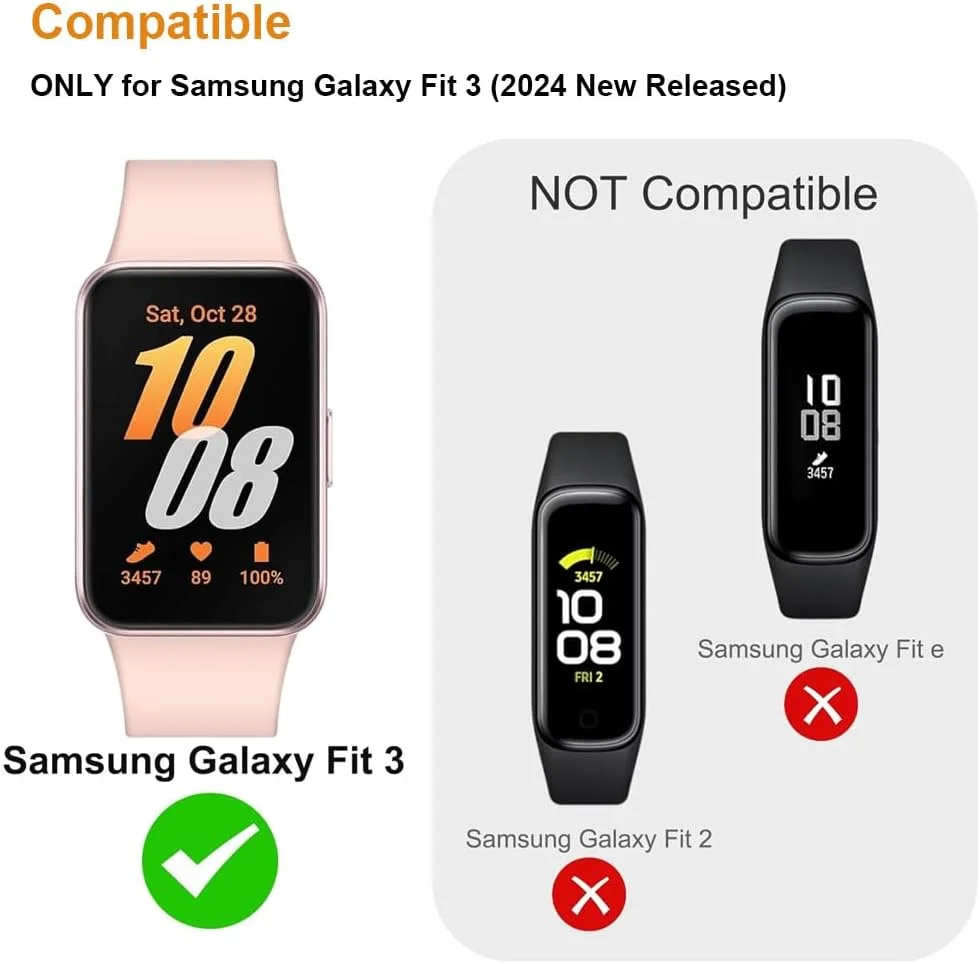 Compatible avec Samsung Galaxy Fit3 (SM-R390) Housse de protection en TPU, coque de protection pour montre intelligente souple et durable