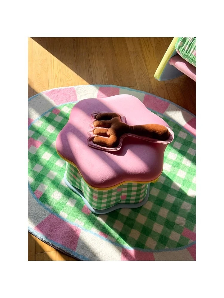 Kleiner Hocker Pudding Wohnzimmer Fußhocker Wickelschuhe Sofahocker