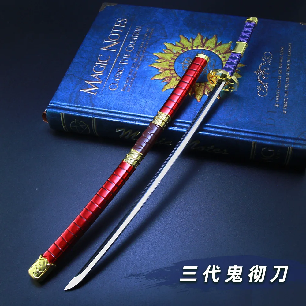 Roronoa Zoro Yamato Ame No Habakiri Metal Weapon Model Japanese Anime Weapon Alloy Swords with Scabbard Katana Kid Toy Gift