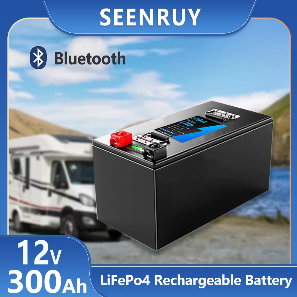 

12v 300Ah Large capacity Lifepo4 Battery Pack with BMS Optional Bluetooth for Rv camping Backup power pack + 20A Charger